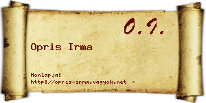 Opris Irma névjegykártya