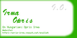 irma opris business card